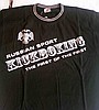 Футболка чёрная с надписью "Kickboxing " (Кикбоксинг) на груди. . В.